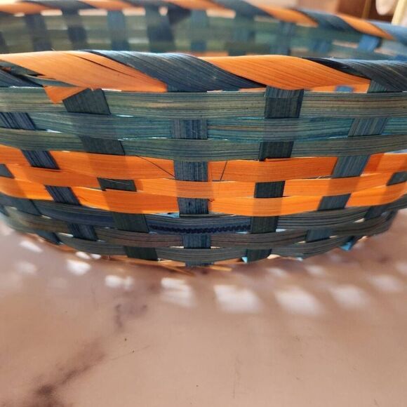 Megatoys braided woven multicolor baskets bundle of 3 thin wooden lightweight - Picture 5 of 6